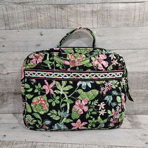 Vera Bradley Retired Botanica Print Black Multi-Color Laptop Case Pockets